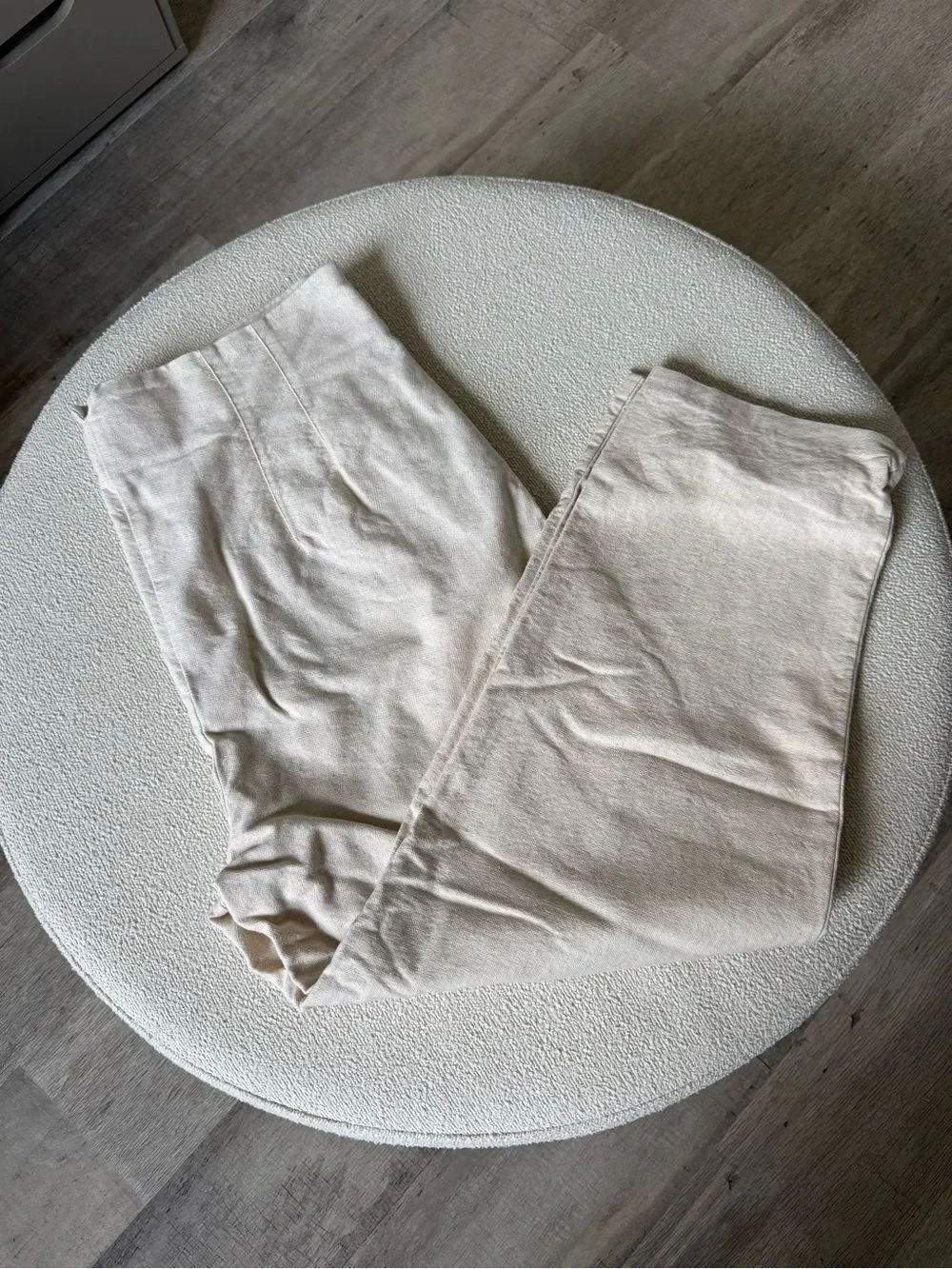 Zara Cream linen high waisted pants